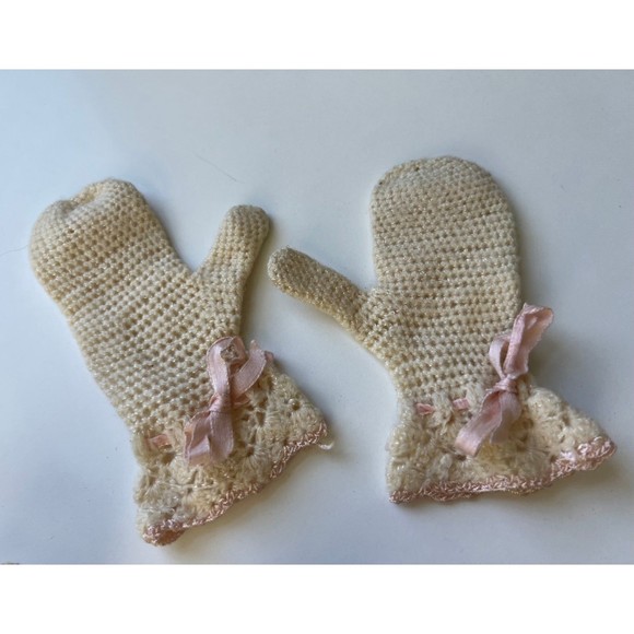 Infant Baby Newborn Shoes & 1yr Old Mittens Photography Photo Prop Doll Clothes - Picture 2 of 5